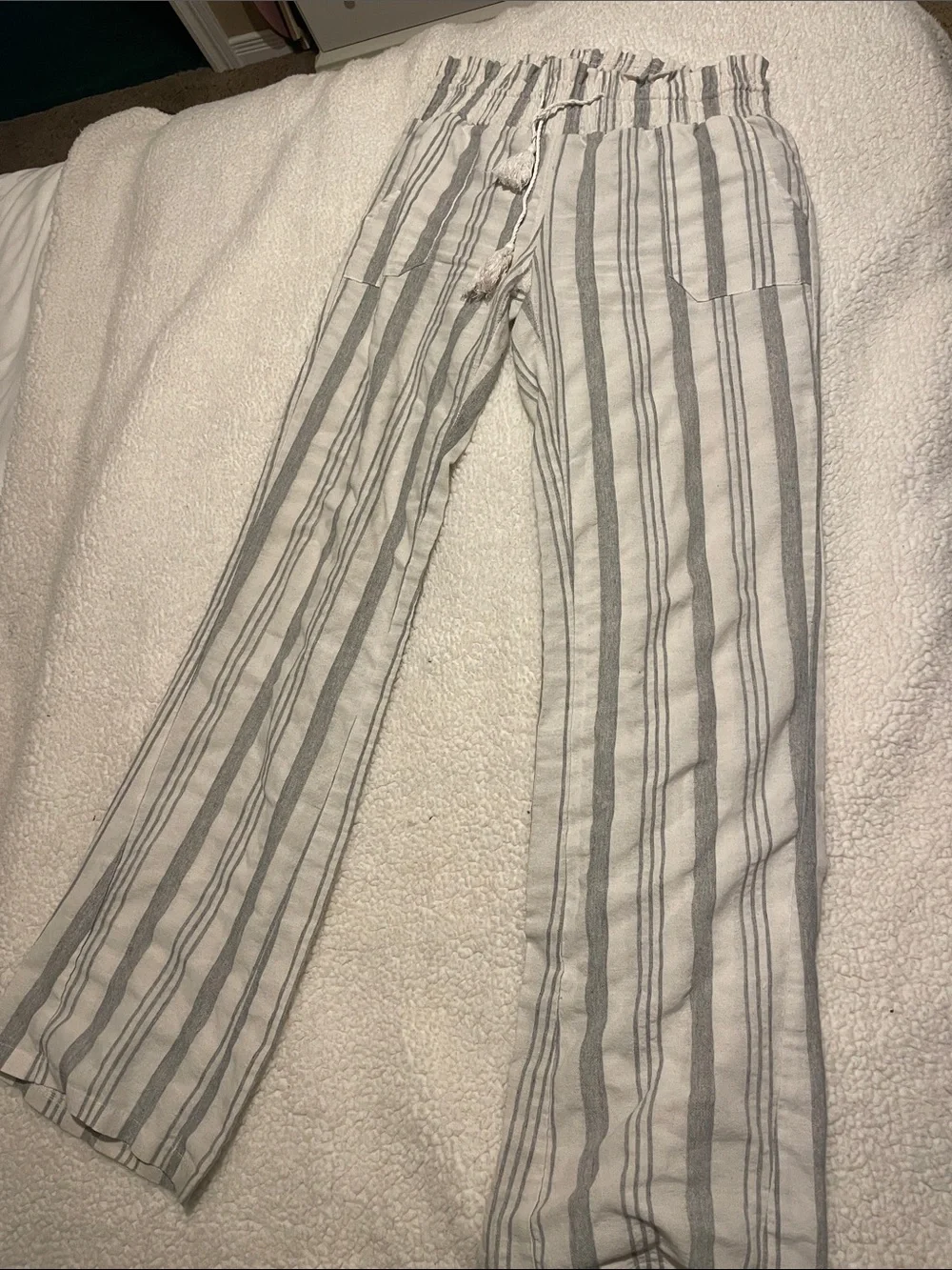Striped linen pant
